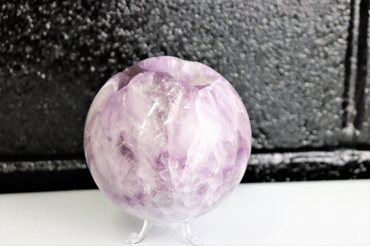 Large Amethyst Quartz Crystal Sphere  ~ Natural Art Home Decor  5 inch