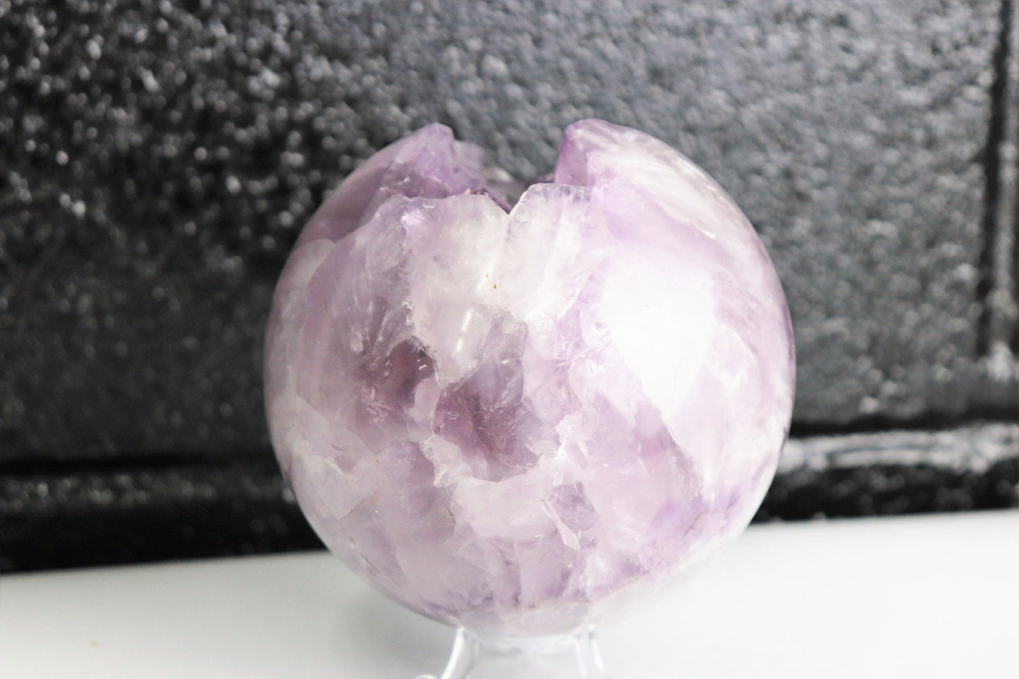 Large Amethyst Quartz Crystal Sphere  ~ Natural Art Home Decor  5 inch