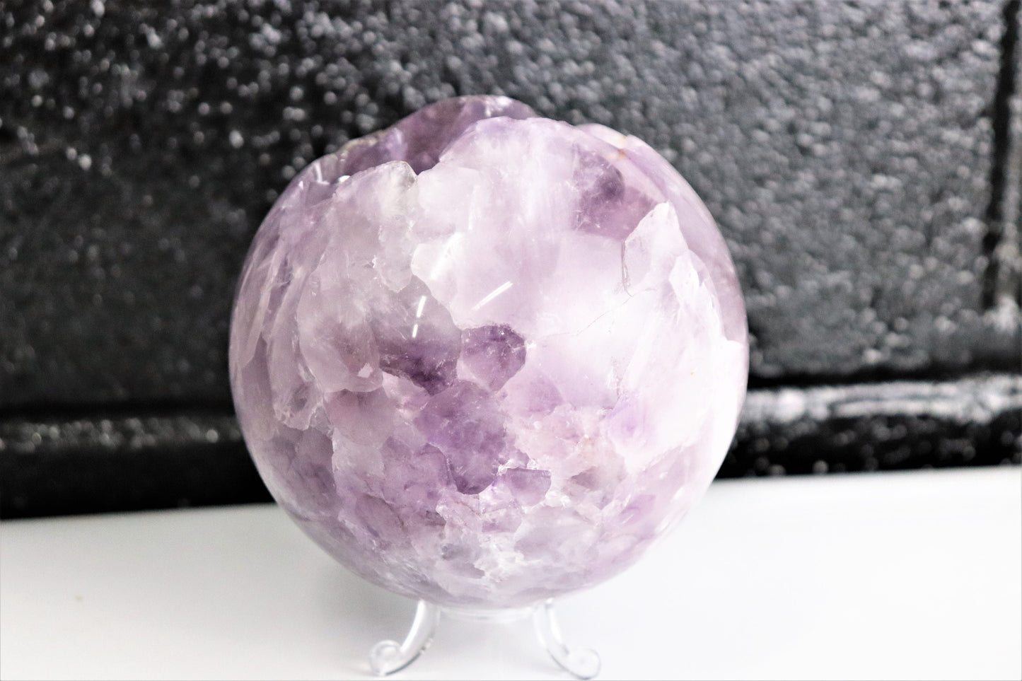 Large Amethyst Quartz Crystal Sphere  ~ Natural Art Home Decor  5 inch