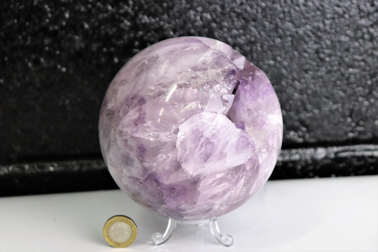 Large Amethyst Quartz Crystal Sphere  ~ Natural Art Home Decor  5 inch