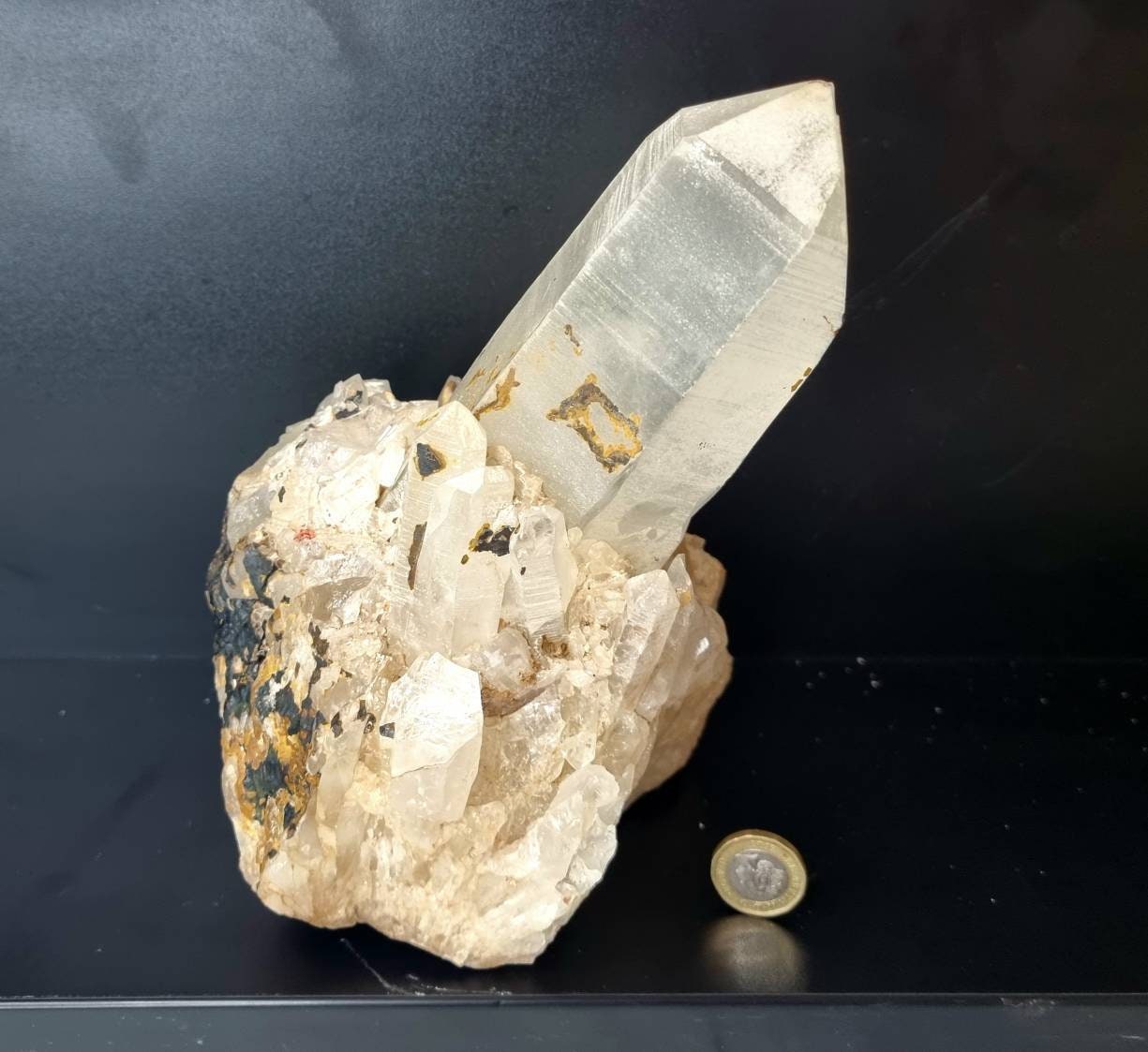 28) large Quartz Crystal point Cluster