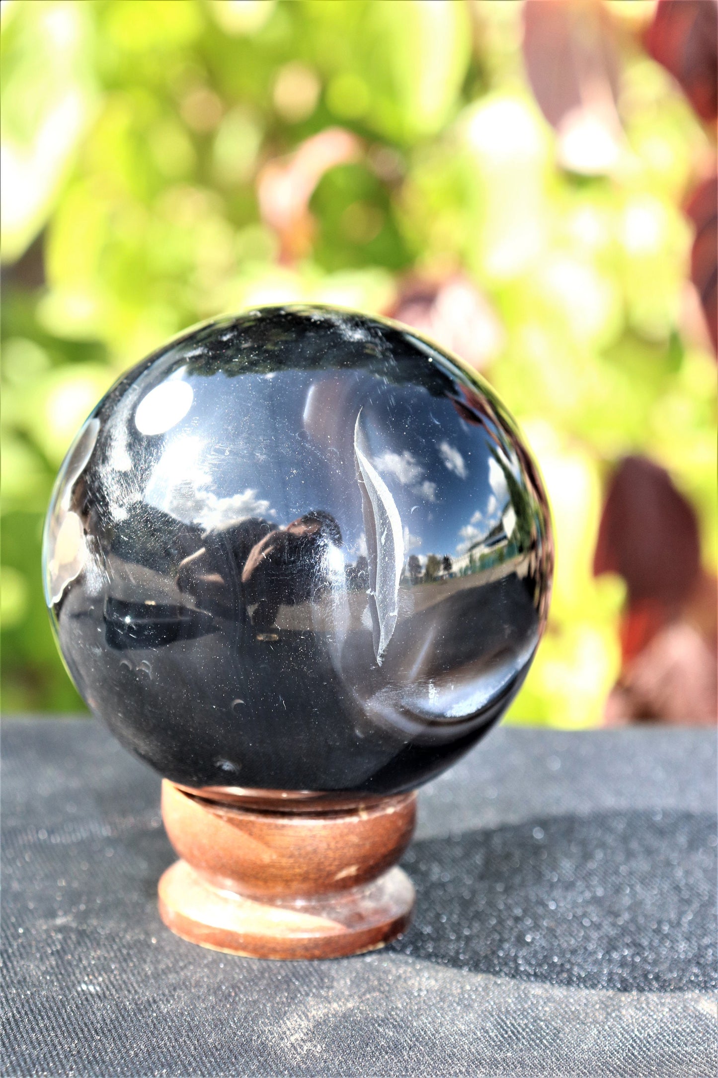 9) Black Agate Quartz Crystal Sphere Ball Brazil Geode Great Gift 2.75"