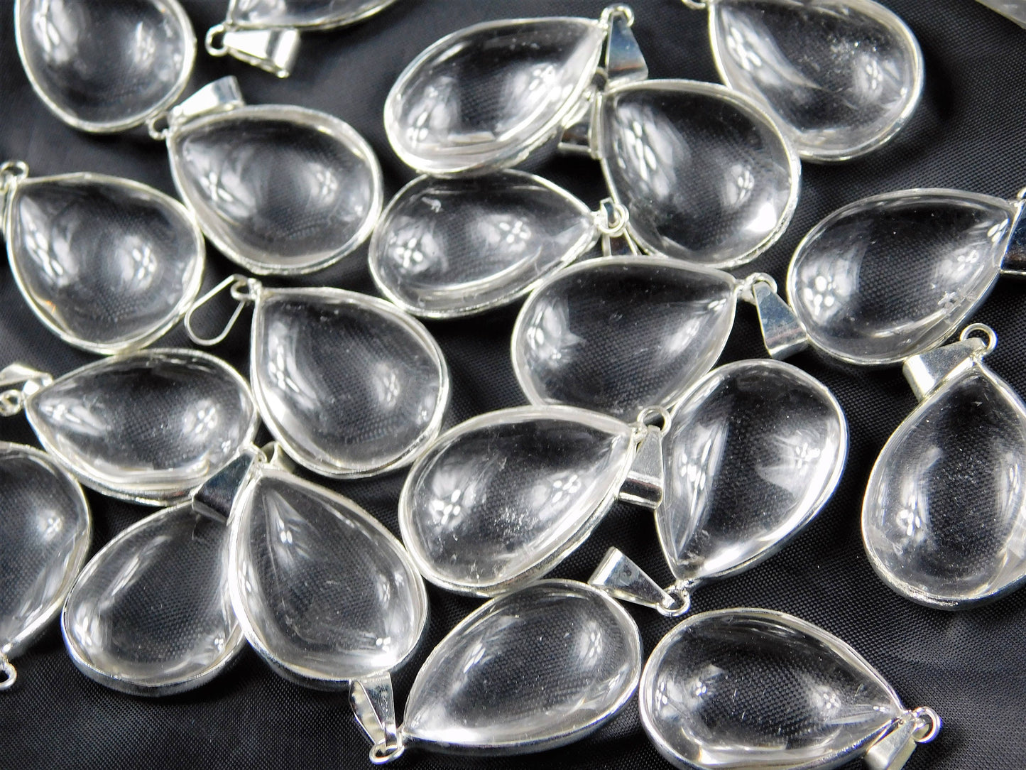 Clear Quartz Crystal Oval Pendant - Necklace
