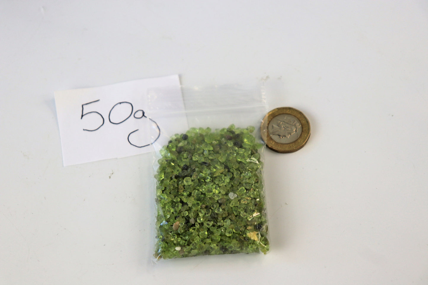 Extra Small Olivine Crystal Chips / Tumblestones 50g Bags