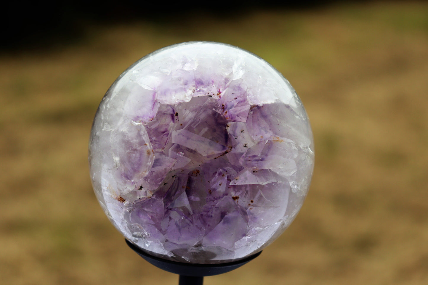 amethyst sphere on stand