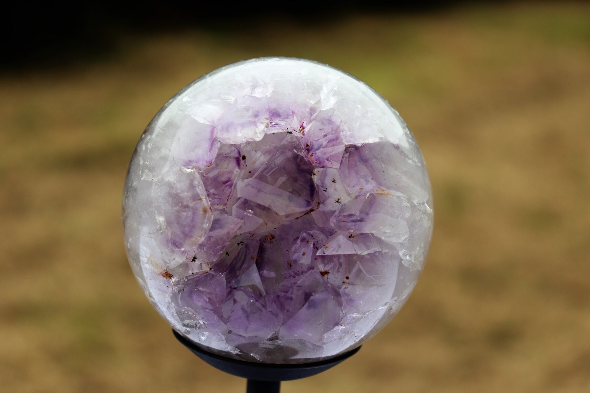 amethyst sphere on stand