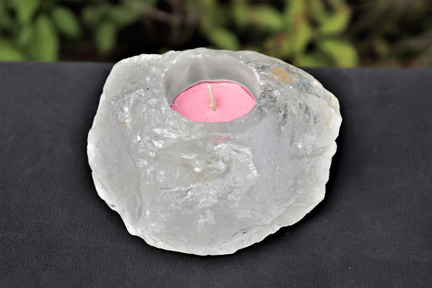 1) Clear Quartz Candle Holder / Tea Light ~ Unique Home Decor