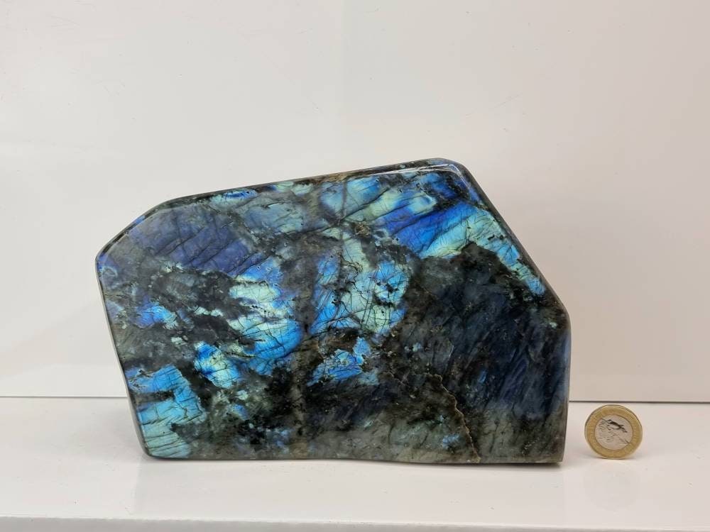 43) Large Labradorite Crystal Polished