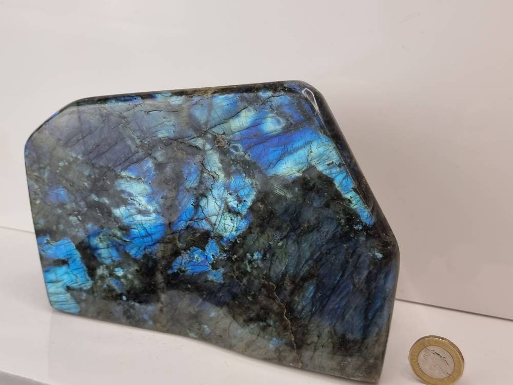 43) Large Labradorite Crystal Polished