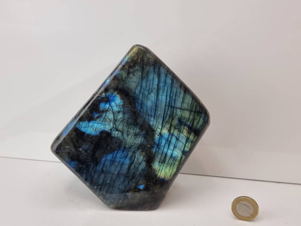 44) Large Labradorite Crystal Polished