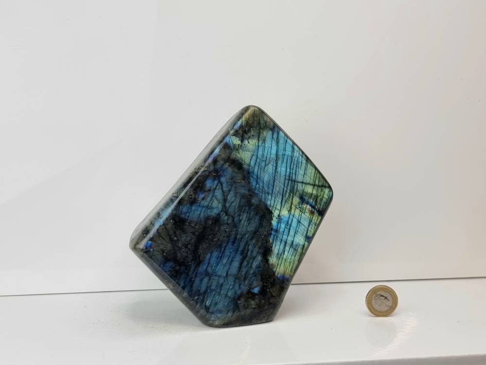 44) Large Labradorite Crystal Polished