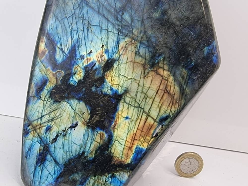 33) Large Labradorite Crystal Polished