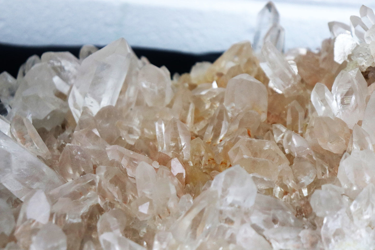 Extra Large Pink Himalayan Quartz Cluster 4.1KG inc a double terminated Quartz point.