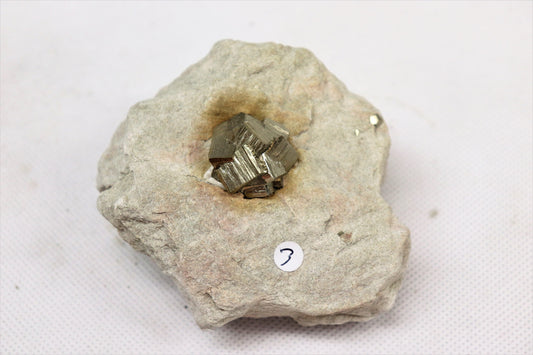 3PY10) Pyrite cube Specimen In Original Matrix From Spain