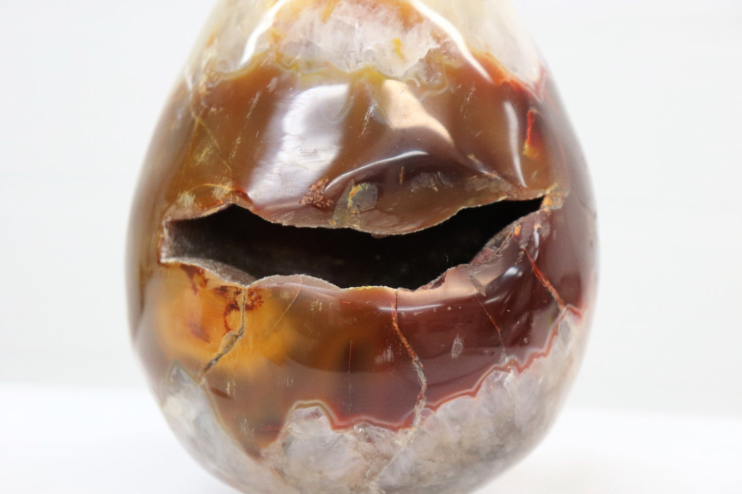 5) Large Quartz Crystal Egg Geode Carving Interior Design Home Decor