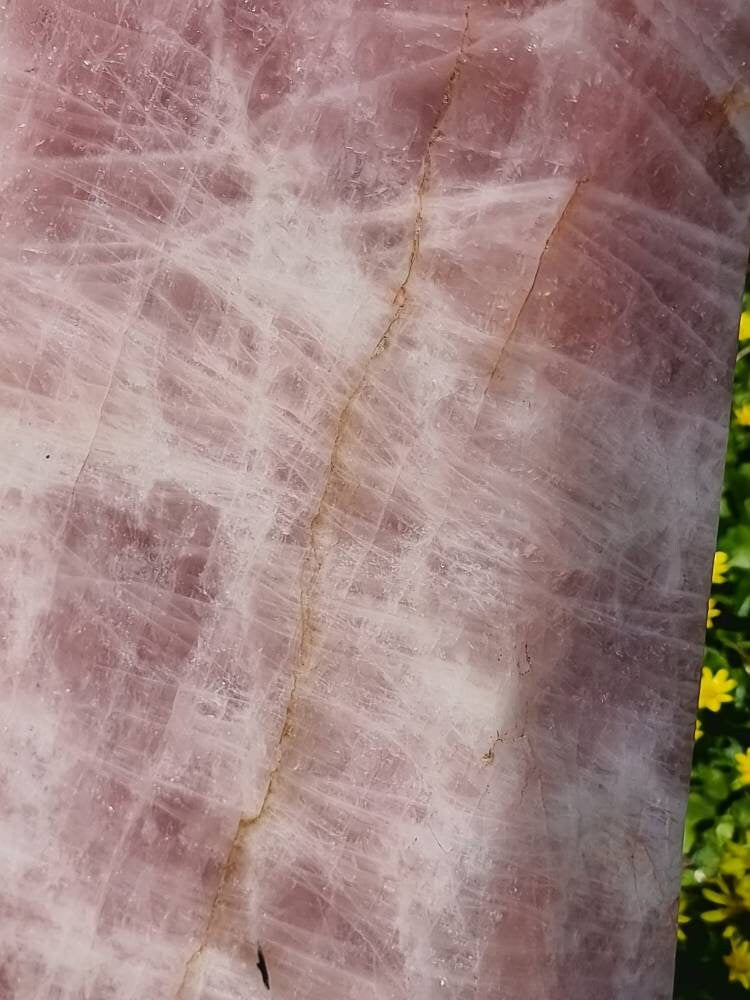 Extra Large High Quality Rose Quartz Crystal Prism  38 KG Statement Crystal Interior Design