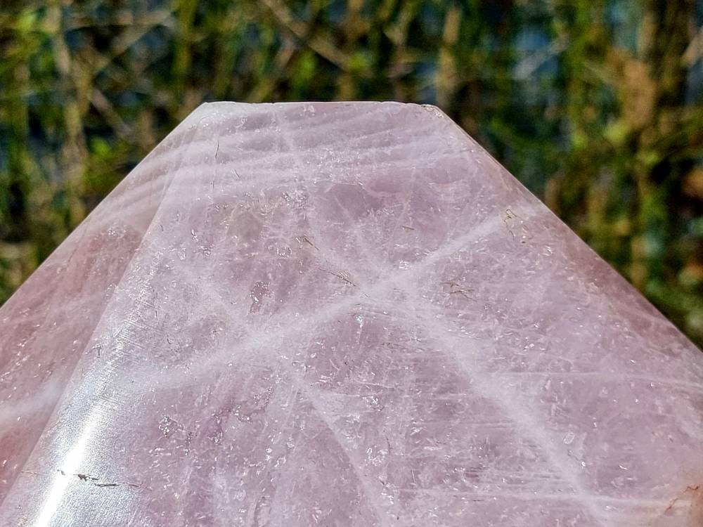 Extra Large High Quality Rose Quartz Crystal Prism  38 KG Statement Crystal Interior Design