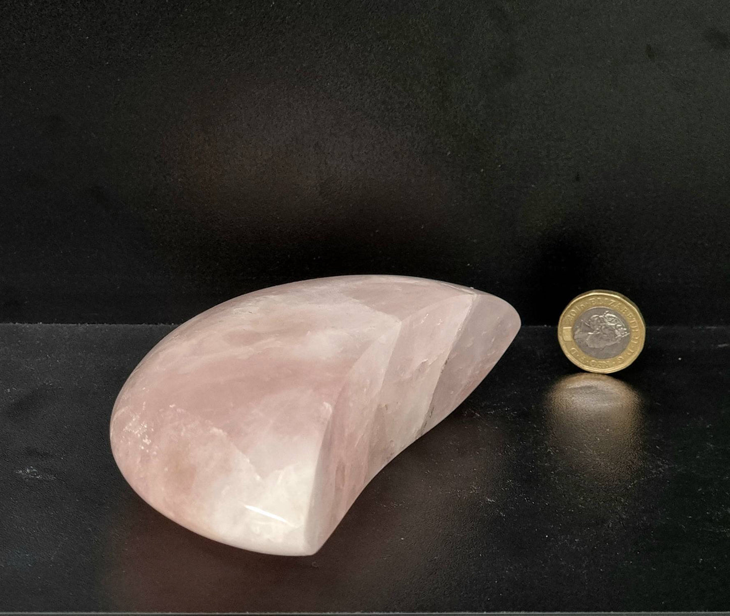 10) Large Rose Quartz Crystal Moon