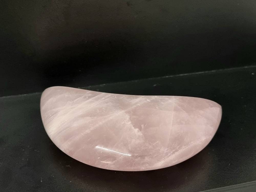 6) Large Rose Quartz Crystal Moon