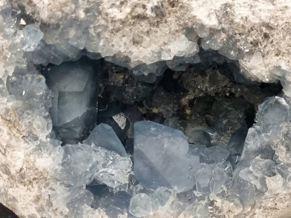 77) Extra Large Celestite Luxury Statement Crystal Geode
