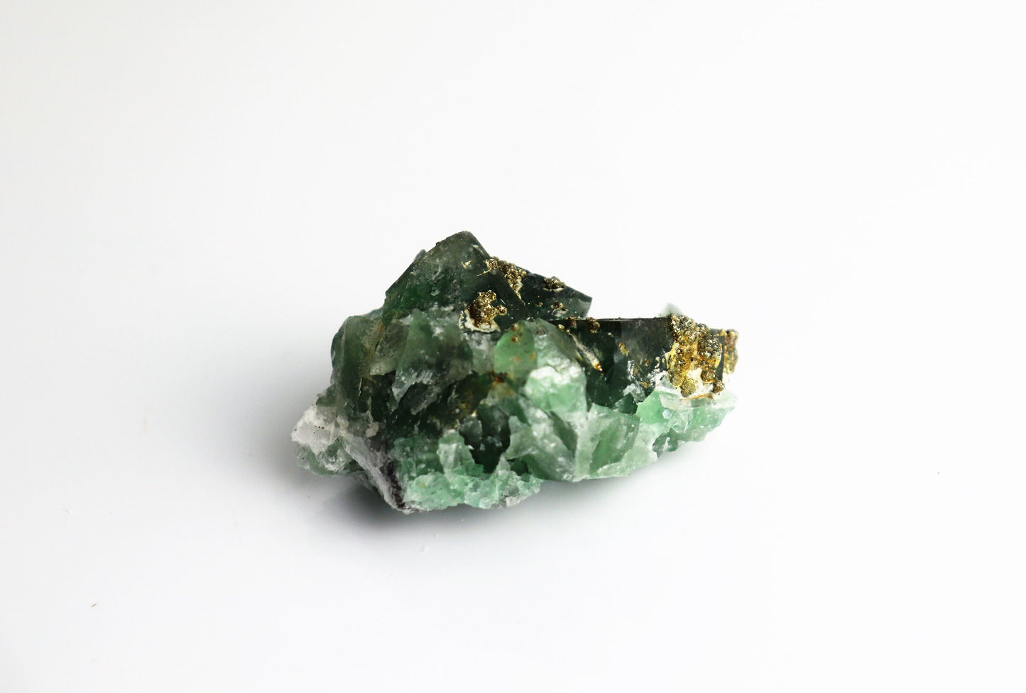 12) Fluorite Crystal + Pyrite Morocco