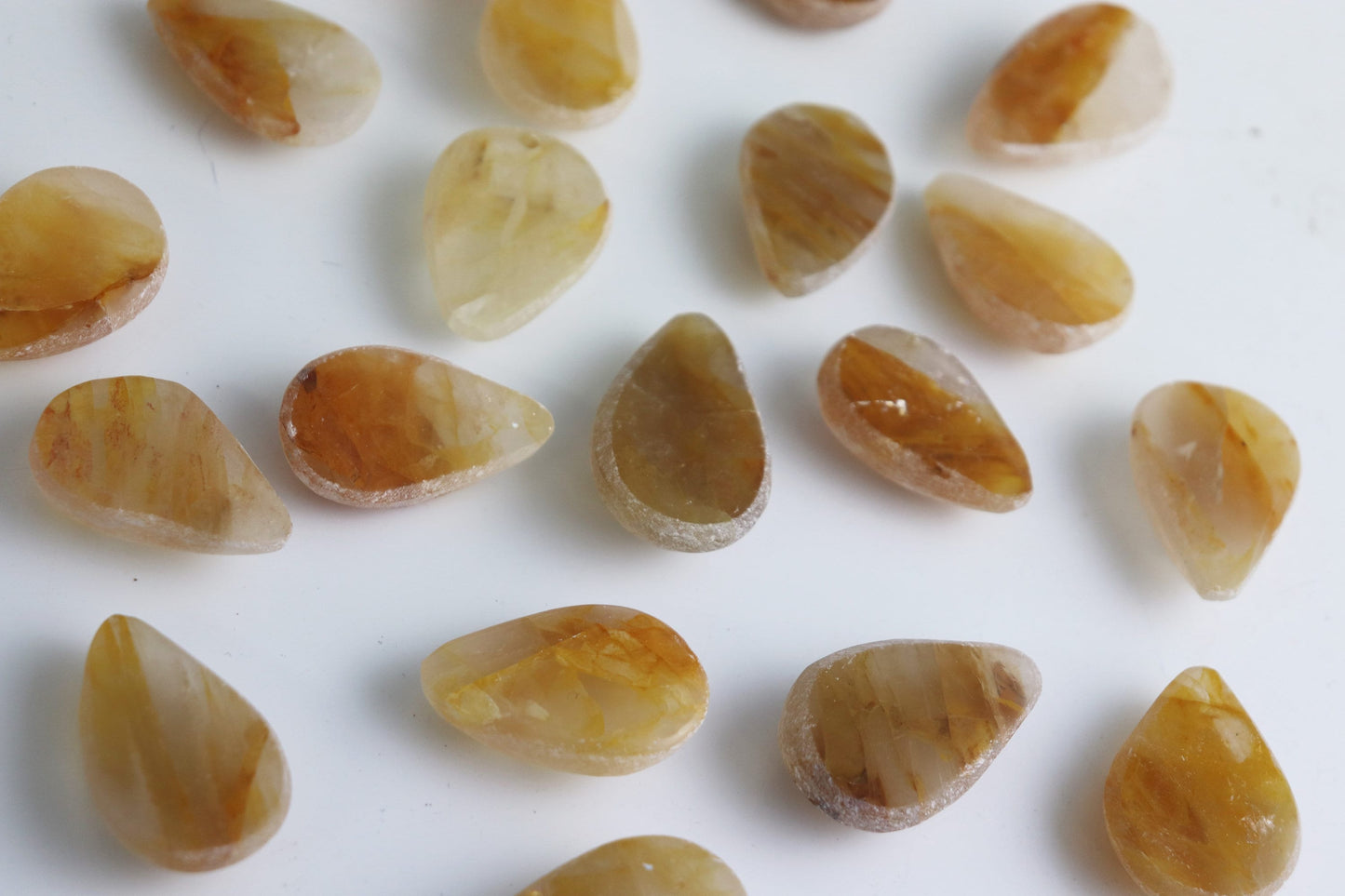 1 X Golden Healer Quartz Crystal Drop Emma Egg Tumble Stone Arts Crafts
