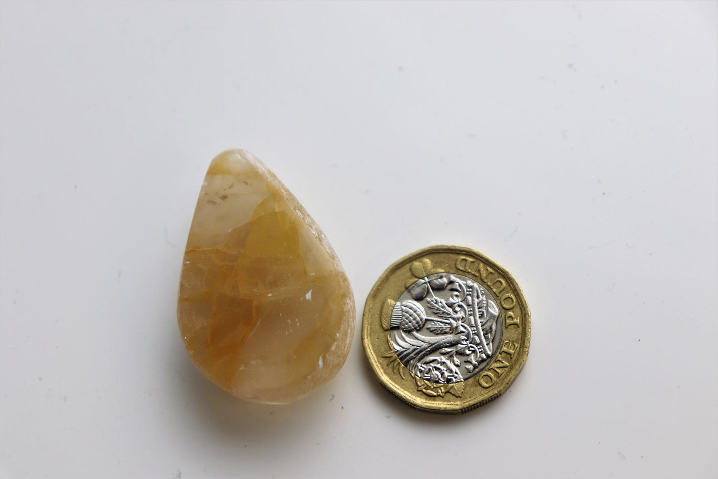 1 X Golden Healer Quartz Crystal Drop Emma Egg Tumble Stone Arts Crafts