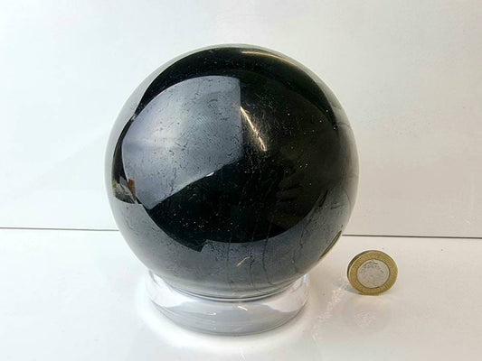 19) Black Tourmaline Crystal Sphere