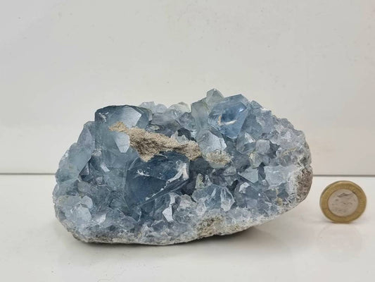 6) Large Celestite Crystal Natural Cluster