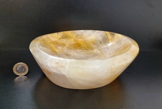 4) Luxury Crystal Bowl in Golden Healer Quartz