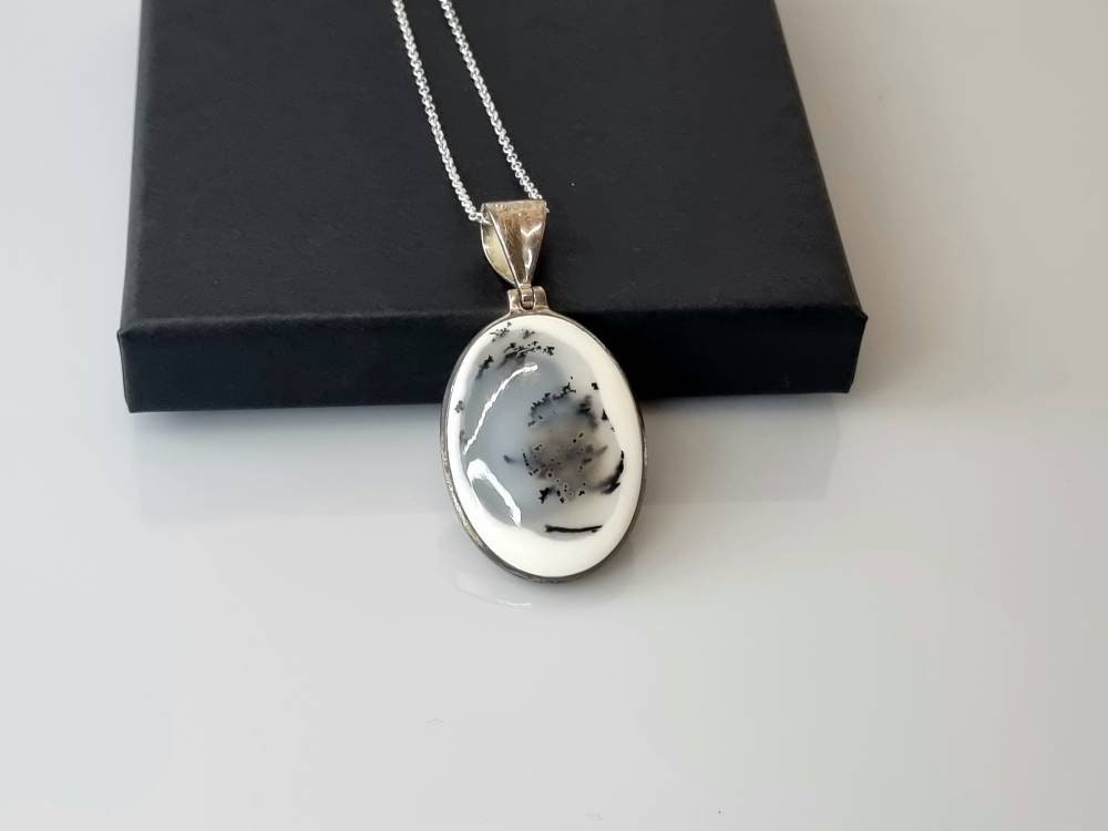 69) Merlinite Crystal Necklace 925 Silver
