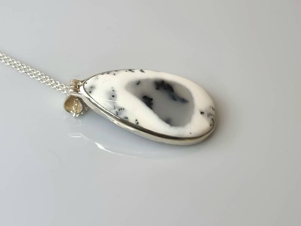64) Merlinite Crystal Necklace 925 Silver