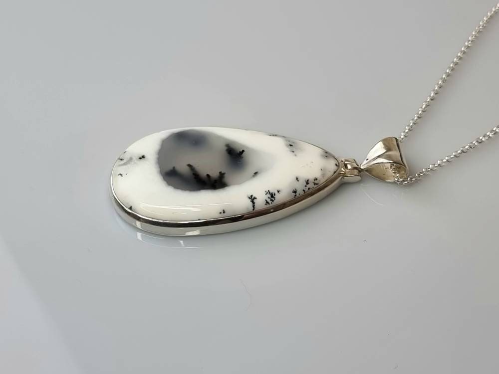 64) Merlinite Crystal Necklace 925 Silver
