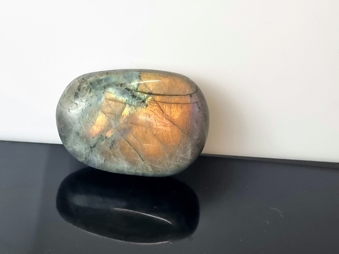 14) Purple Labradorite Crystal Palmstone