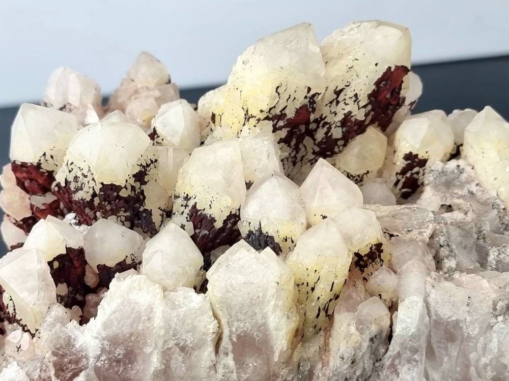 2) Large Pink Lithium Crystal Pineapple Quartz