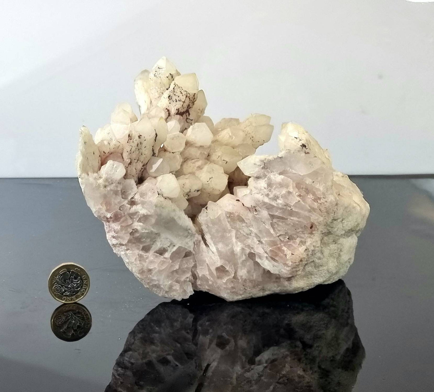 3) Large Pink Lithium Crystal Pineapple Quartz