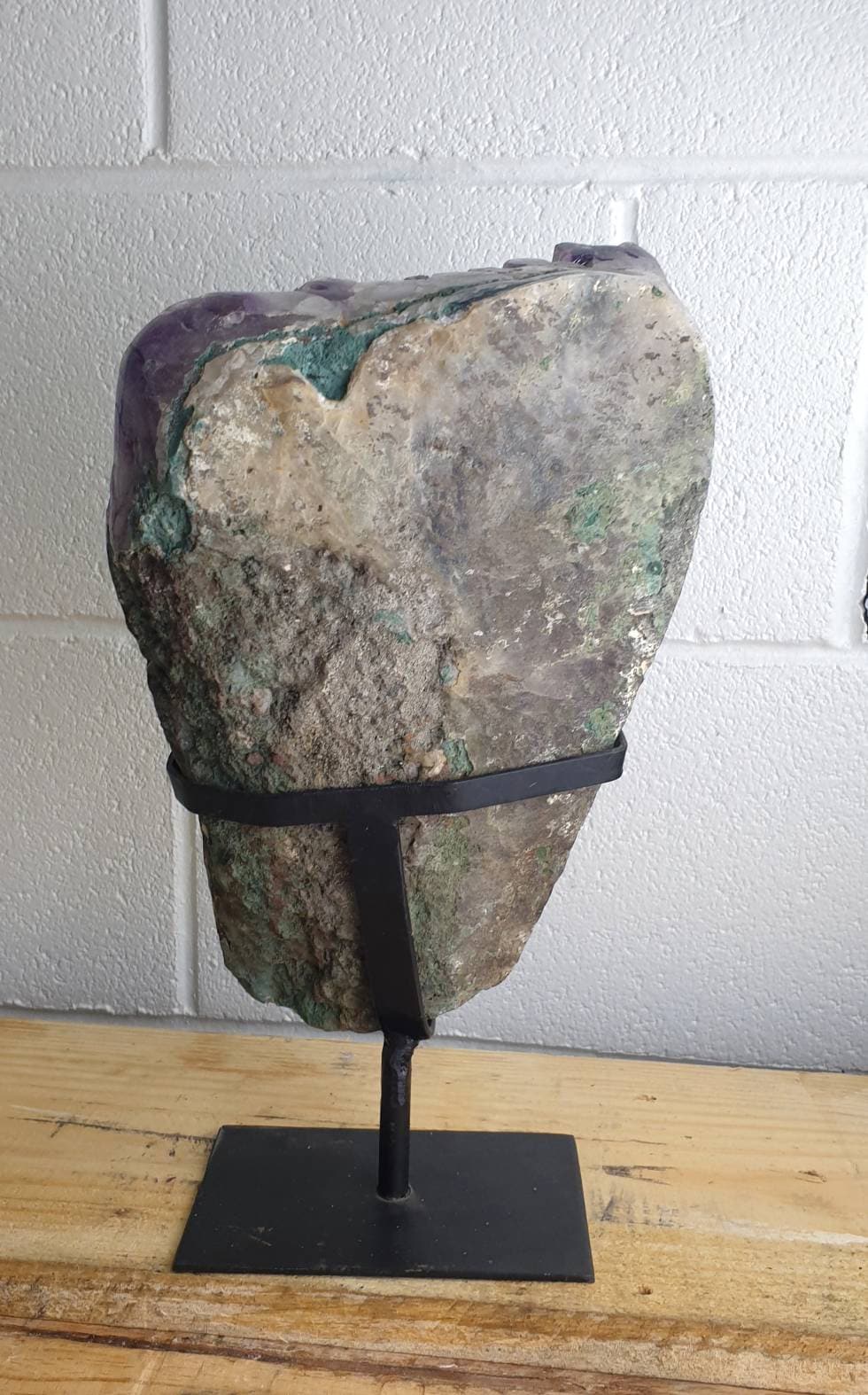 6) Large Amethyst Crystal Geode on Custom Stand