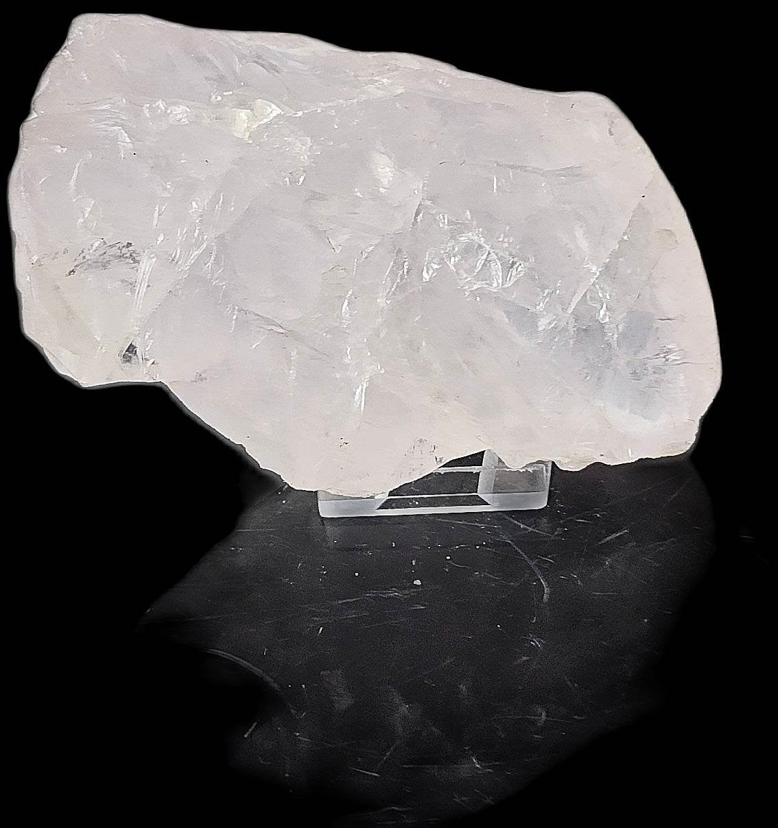 11) Rose Quartz Crystal Half Polished