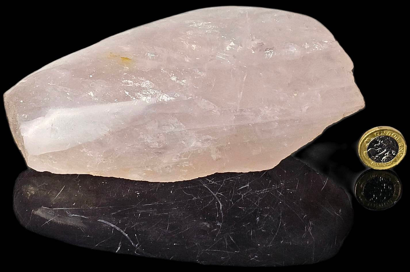 2) Rose Quartz Crystal Half Polished