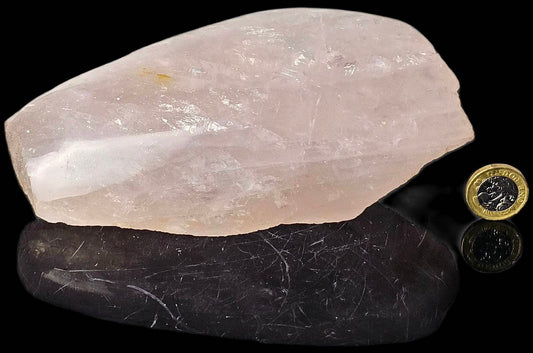 2) Rose Quartz Crystal Half Polished