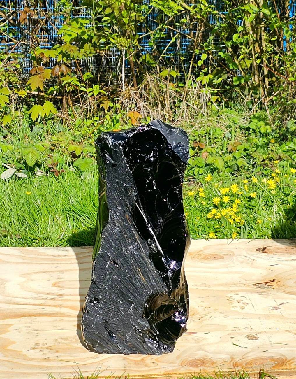 5) Very Large Natural Black Obsidian Crystal Freeform