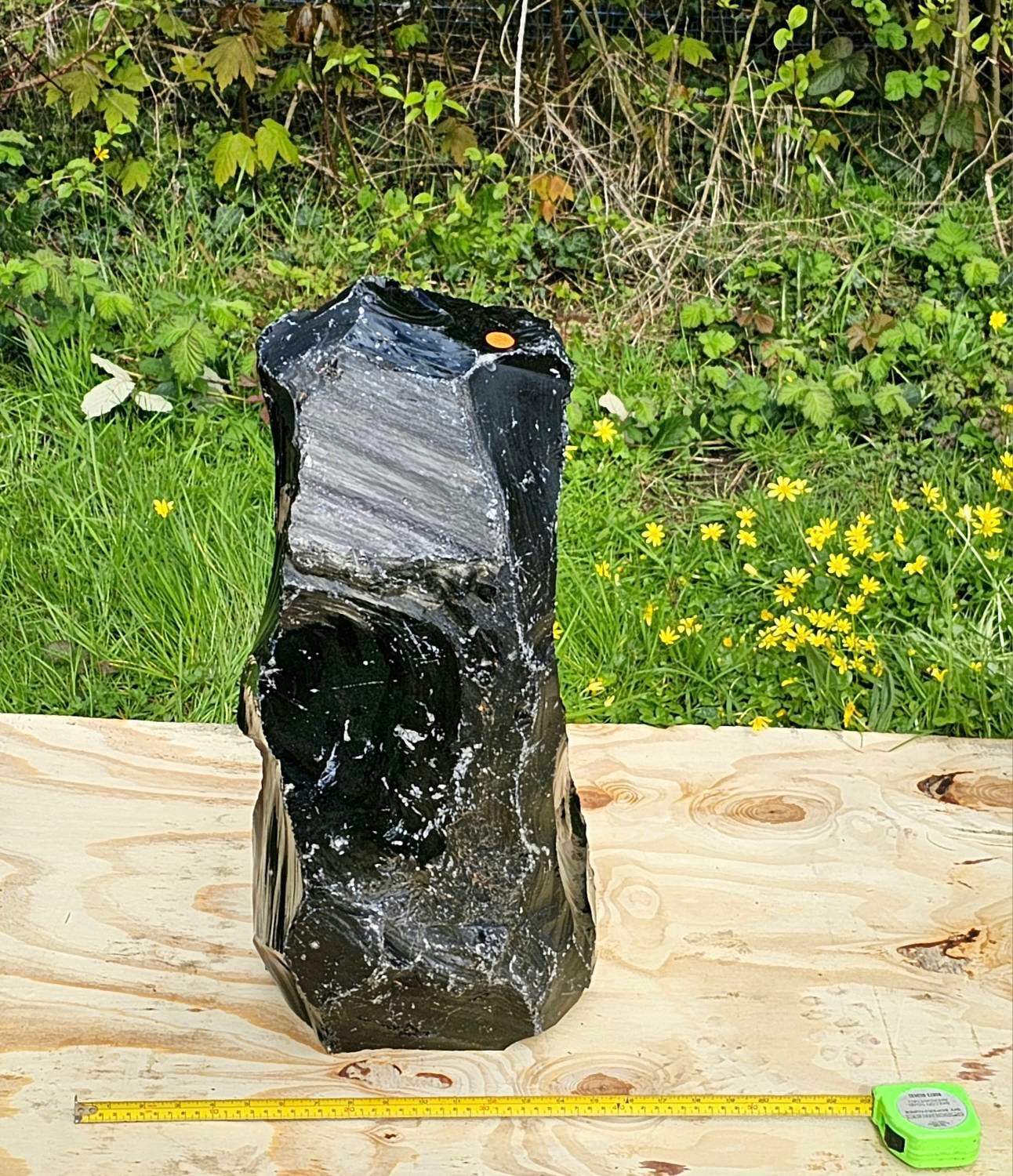 5) Very Large Natural Black Obsidian Crystal Freeform