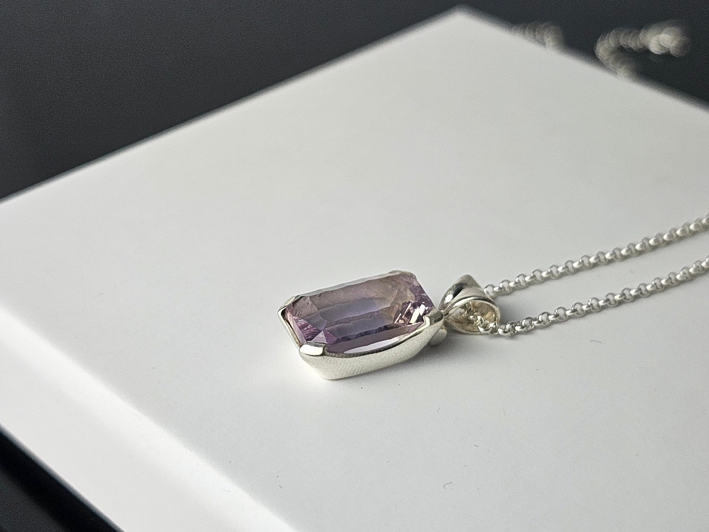321) Ametrine Crystal Necklace 925 Silver
