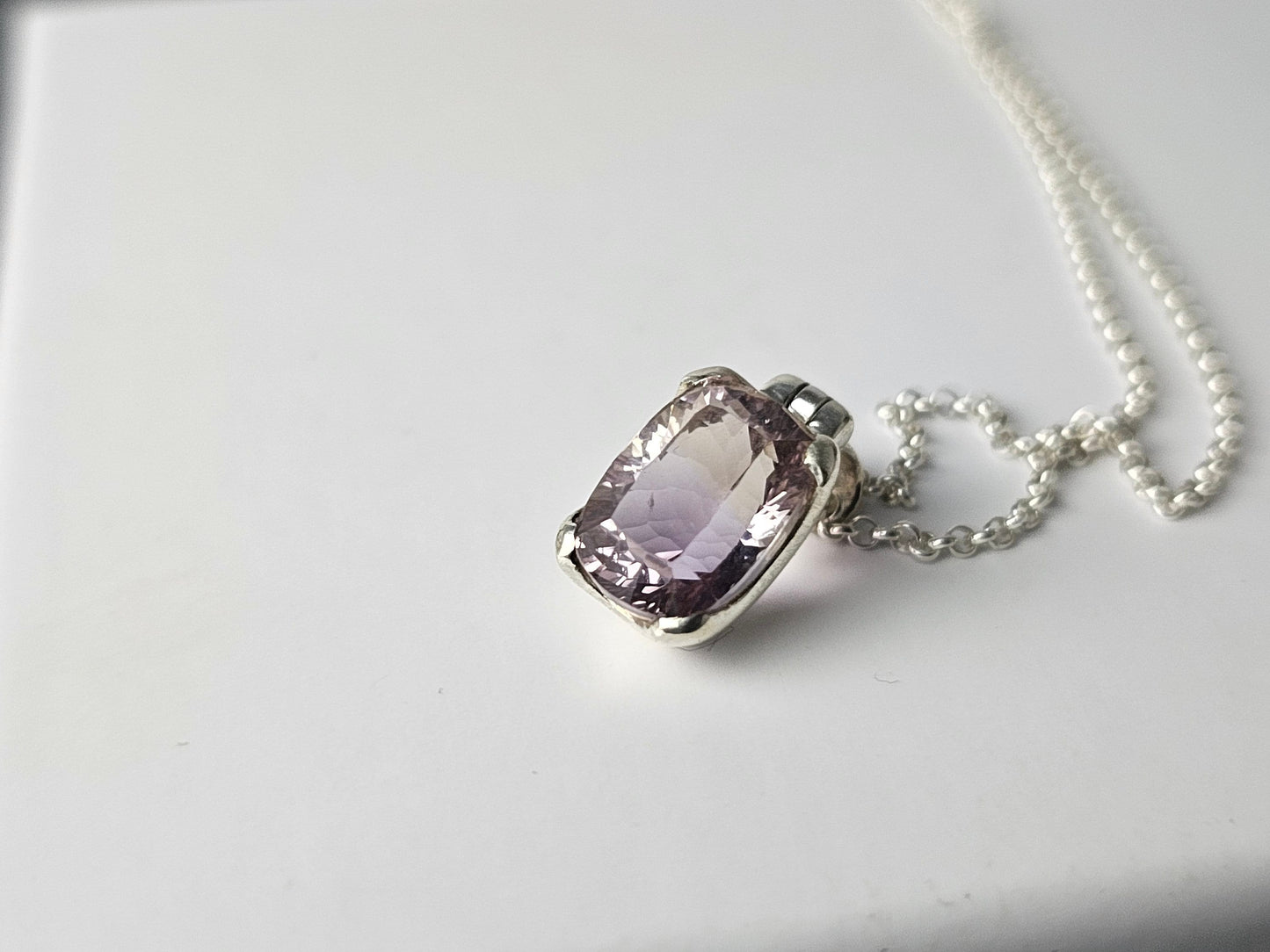 318) Ametrine Crystal Necklace 925 Silver