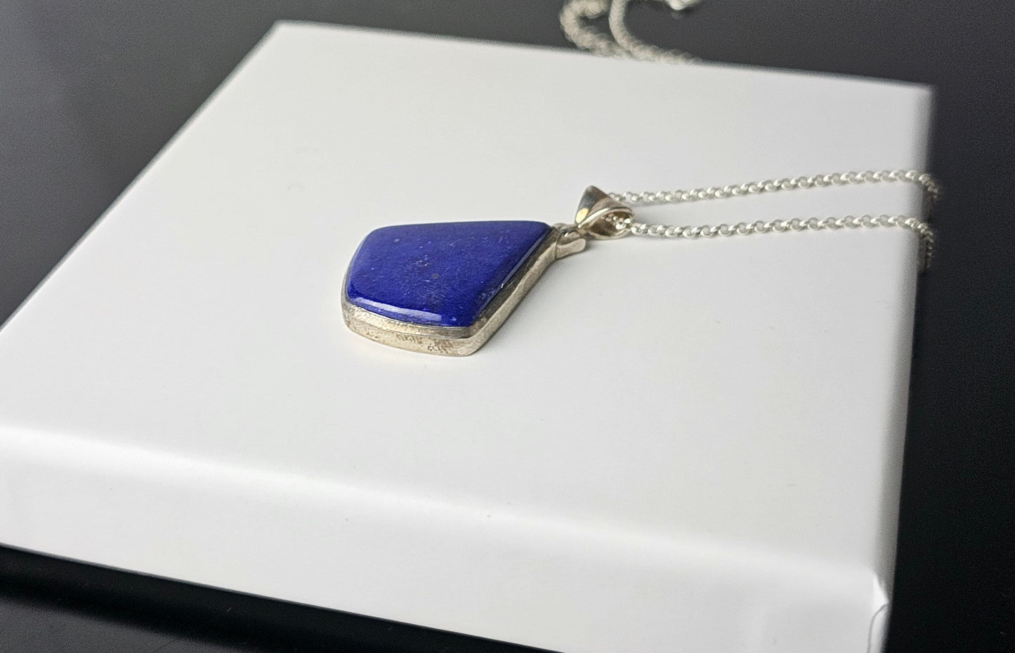 301) Lapis Lazuli Crystal Necklace 925 Silver