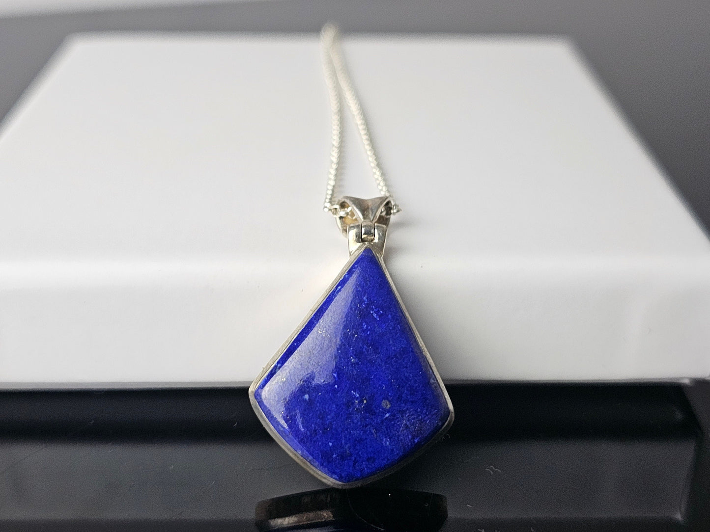 301) Lapis Lazuli Crystal Necklace 925 Silver