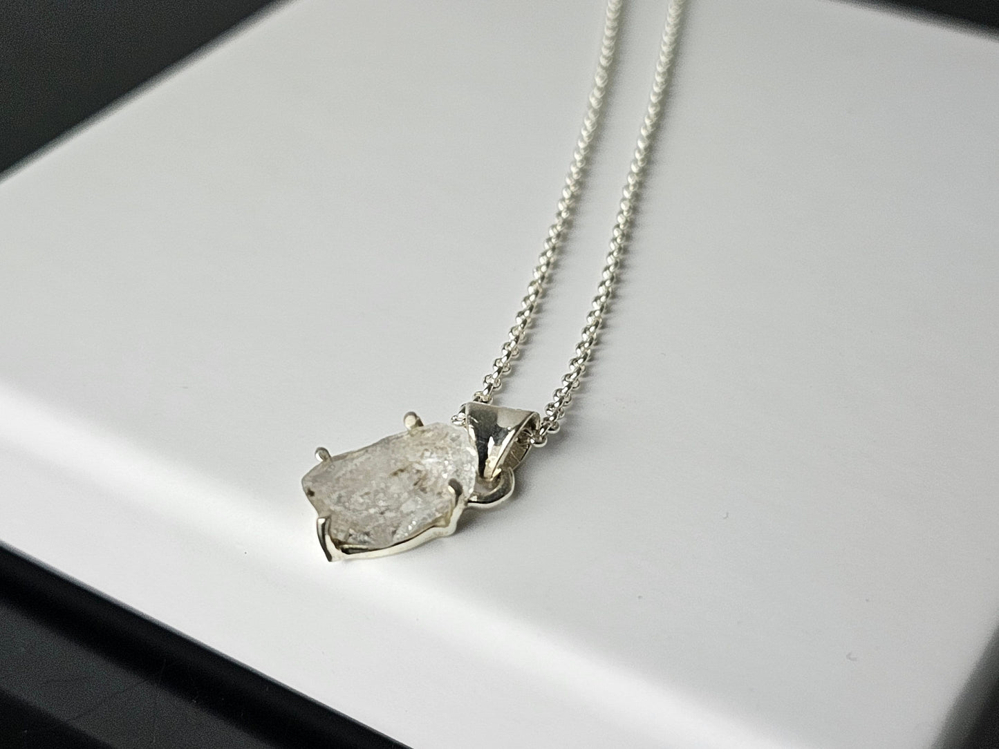 333) Herkimer Diamond Crystal Necklace 925 Silver