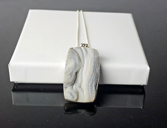 363) Large Desert Crystal Quartz Necklace 925 Silver