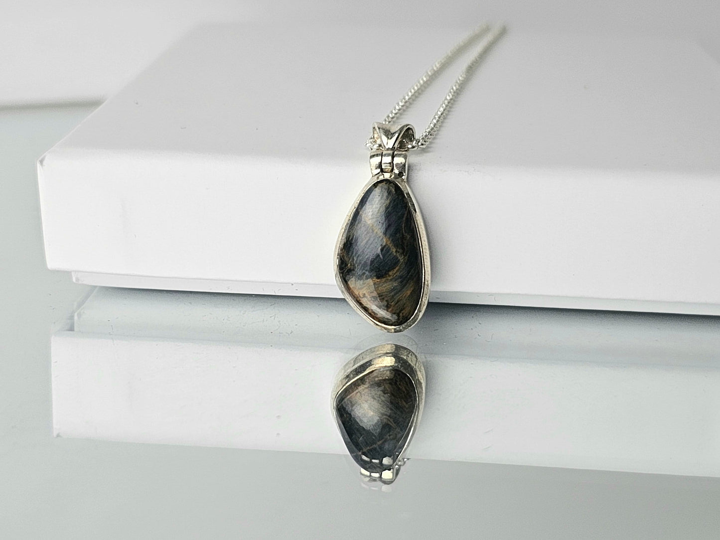 Pietersite Crystal Necklace 925 Silver (#94)