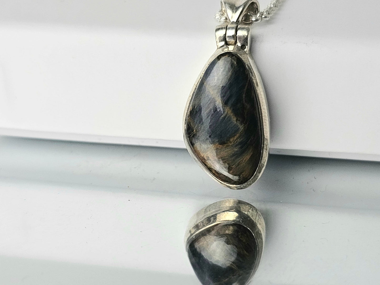 Pietersite Crystal Necklace 925 Silver (#94)